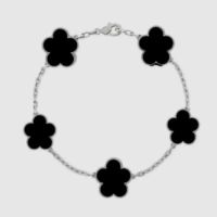 silver black bracelet