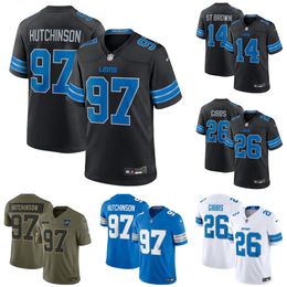 Men's Detroit Lions Aidan Hutchinson Black 2nd Alternate Game Jersey