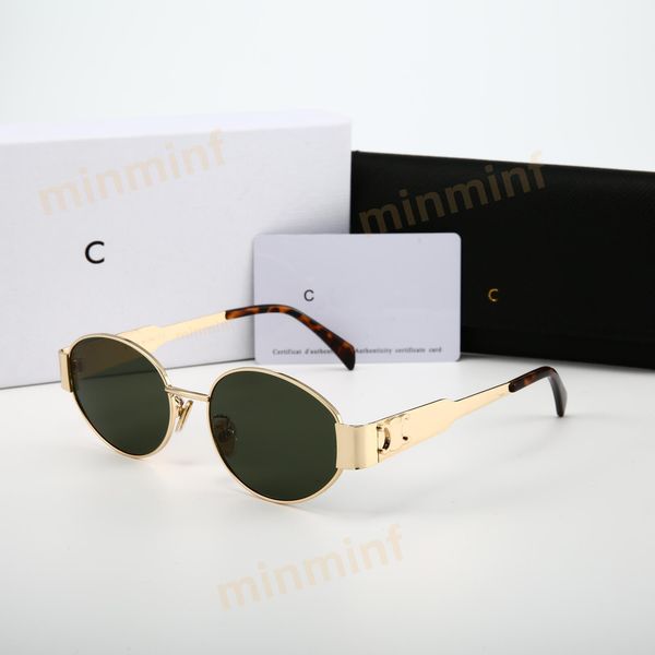 Luxury Designer Sunglasses for Women Men Retro Oval Frame Sunglasses UV400 Polarized Fashion Eyewear for Daily Wear with box