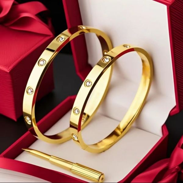 luxury designer bracelet for women men designer jewelry with screwdriver lock 18K gold plated stainless steel classic bangle bracelet designer bracelets gift