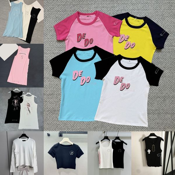 Designer Printed T Shirts Women Round Neck Slim Fit Bottoming Tops Summer Brand Street Style Tank Top Birthday Nightclub Vest
