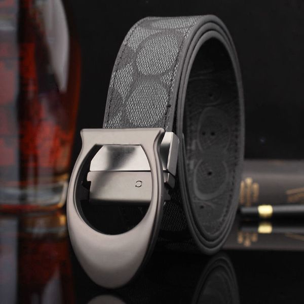 Luxury Mens Belt Designer Belt 3.5cm Knight Print Design 105-125cm Zinc Alloy Buckle Mens Belt Fashion Versatile Style Double-sided available