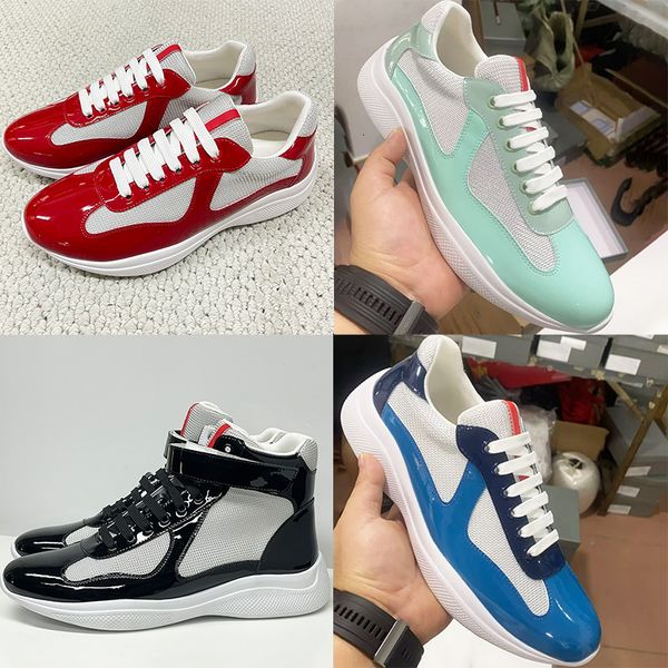 Plus Size EU49 Americas Cup Sneakers 2026 New Colours Designer Casual Sport Shoes Men Women Trainers Patent Leather Mesh Shoes Lace-Up Outdoor Shoes 53