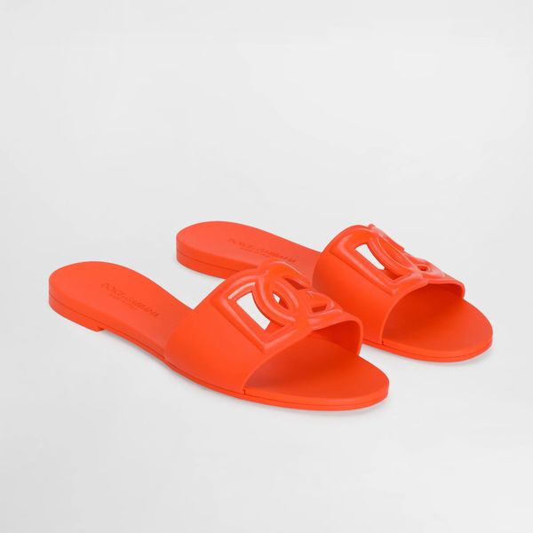 2026 Designer Sandals Women Interlocking Slides Rubber Slippers Ladies Flat Beach Jelly Script Blue Summer Fall Mules Outdoor Waterproof